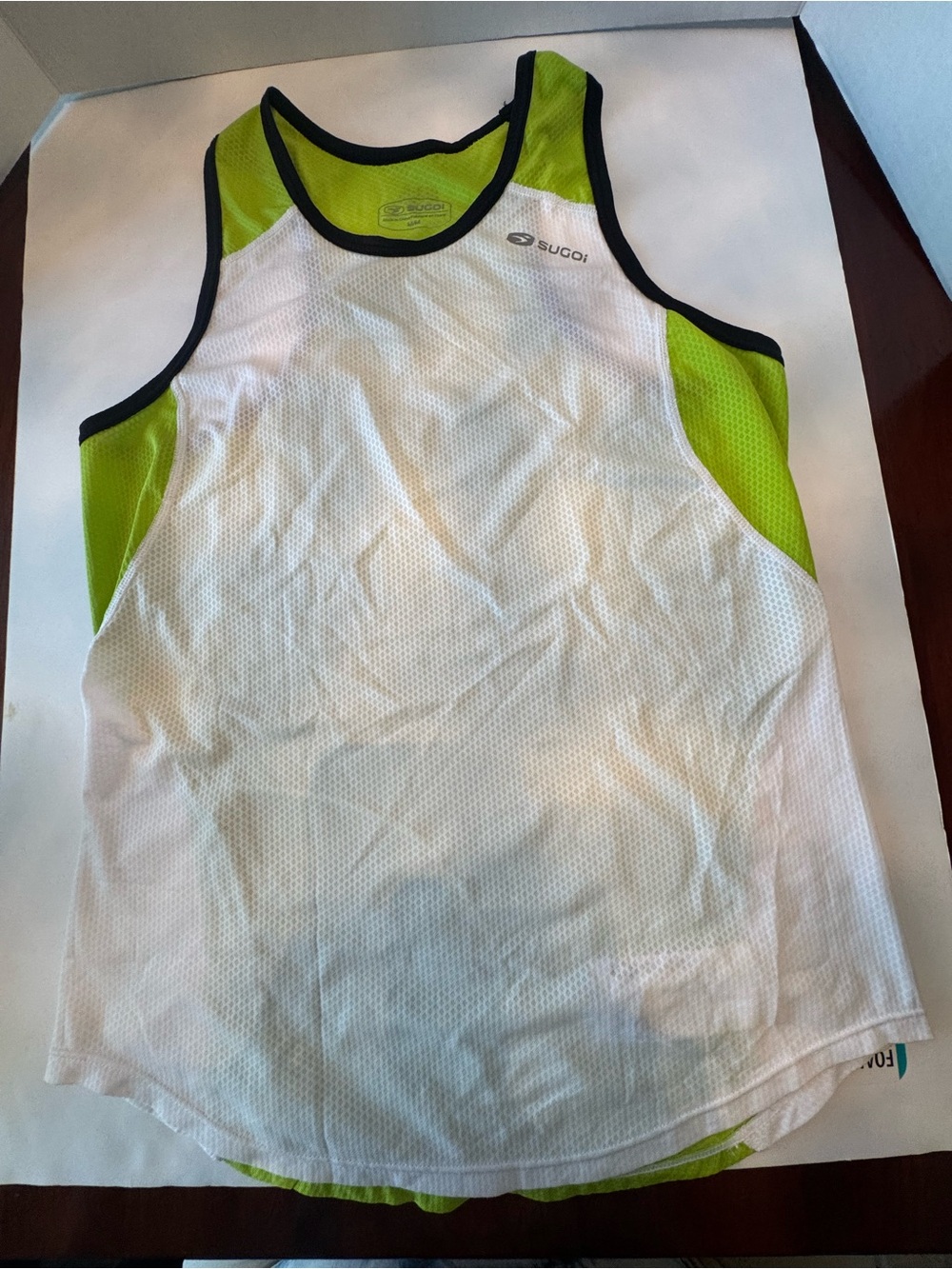 Sugoi Women MED White & Lime Performance Swim Tank